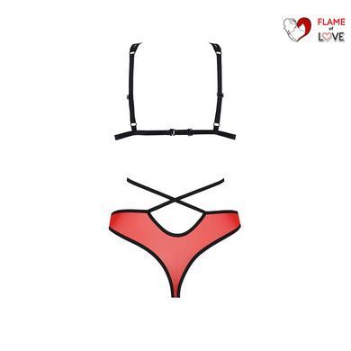 Комплект білизни Passion PEONIA SET L/XL red, бра, трусики