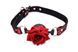 Кляп з трояндою Master Series: Eye-Catching Ball Gag With Rose, чорно-червоний - 1
