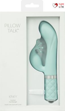 Розкішний вібратор-кролик Pillow Talk - Kinky Teal з кристалом Сваровські, потужний