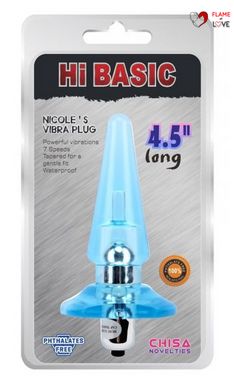 Анальна вібропробка NICOLE'S Vibra Plug 4.5-Blue