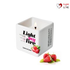 Масажна свічка Love To Love LIGHT MY FIRE Strawberry (80 мл) без парабенів і консервантів