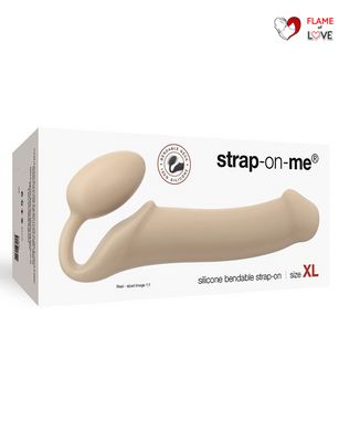 Безремінний страпон Strap-On-Me Flesh XL, повністю регульований, діаметр 4,5 см