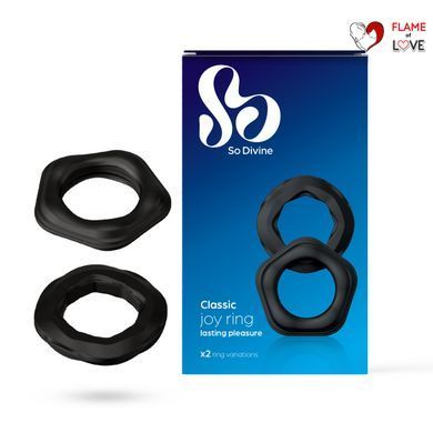 Набір ерекційних кілець Joy Rings колір: чорний So Divine (Велика Британія)