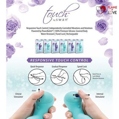 Вібратор-кролик з сенсорним управлінням Touch by SWAN - Solo Purple, глибока вібрація, для точки G
